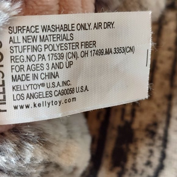 Kellytoy Elephant 8" Plush Stuffed Animal Gray Heart On Foot Valentine's Day - Picture 5 of 6